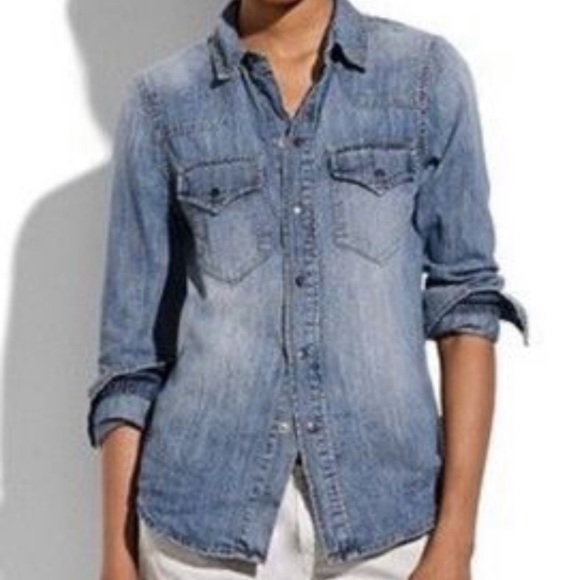 Madewell Tops - Madewell Western Denim Snap Button Top